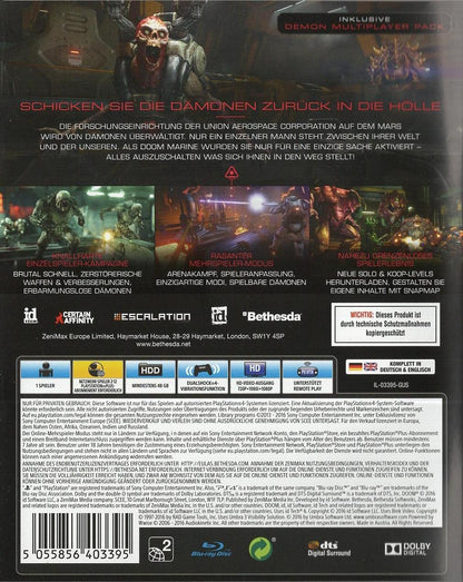 DOOM - PlayStation 4 Rückseite