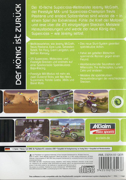 Jeremy McGrath Supercross World - PlayStation 2 Rückseite