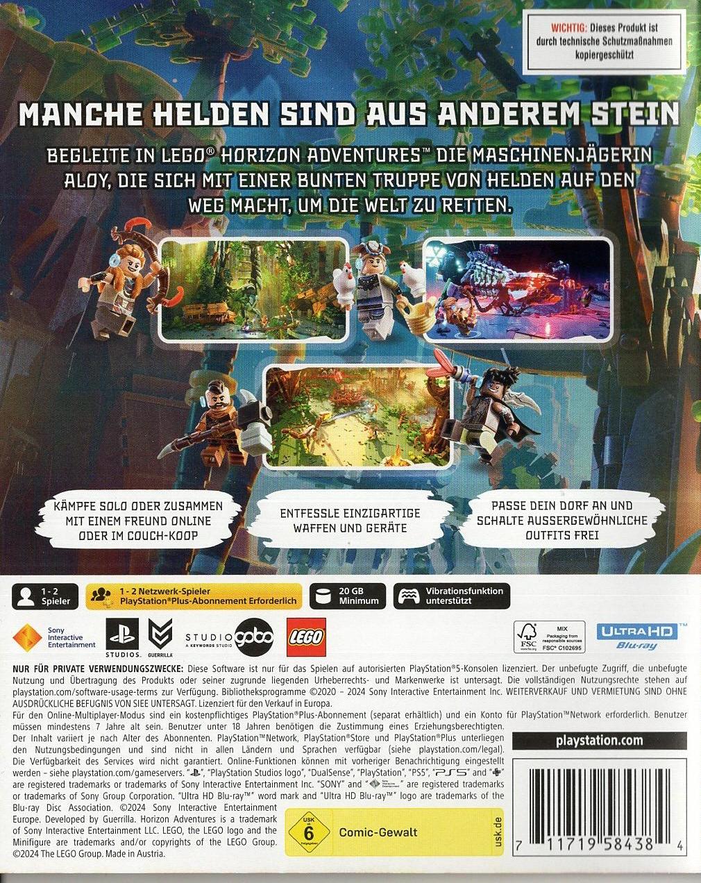 LEGO Horizon Adventures - PlayStation 5 Rückseite