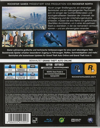 Grand Theft Auto V - PlayStation 4 Rückseite