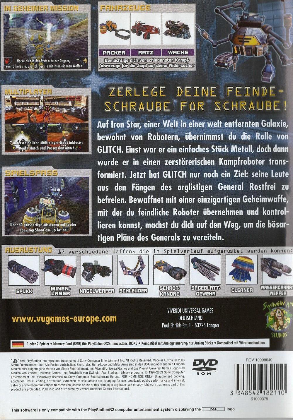 Metal Arms: Glitch in the System - PlayStation 2 Rückseite