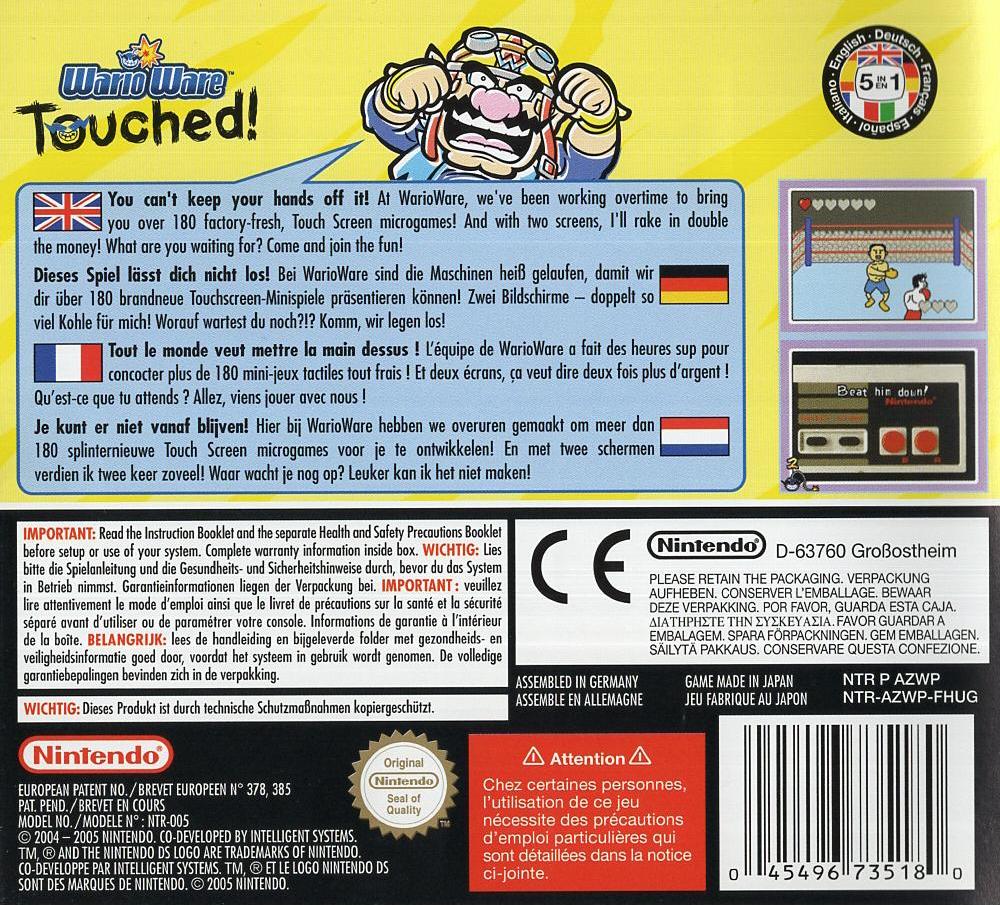WarioWare Touched! - Nintendo DS Rückseite
