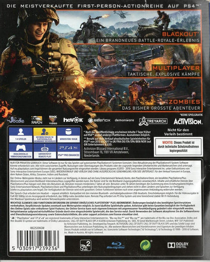 Call of Duty: Black Ops 4 - PlayStation 4 Rückseite