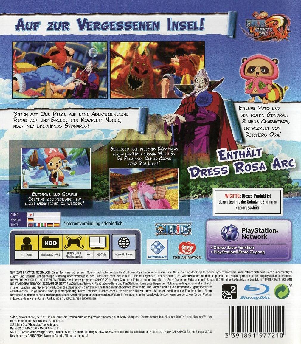 One Piece: Unlimited World Red - PlayStation 3 Rückseite