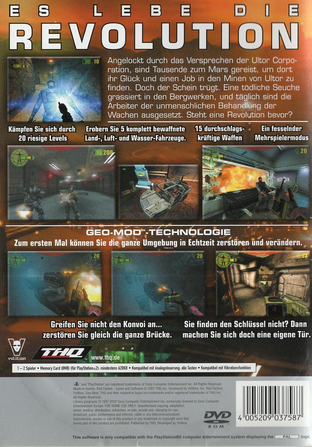Red Faction - PlayStation 2 Rückseite