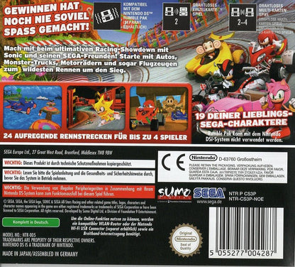 Sonic & SEGA All-Stars Racing - Nintendo DS Rückseite