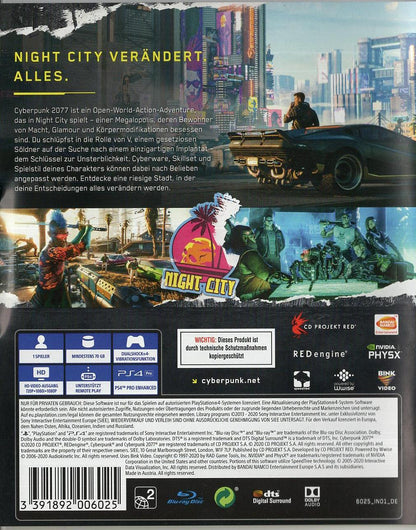 Cyberpunk 2077 - PlayStation 4 Rückseite