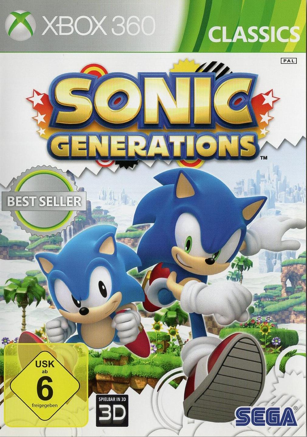 Sonic Generations - Xbox 360 Vorderseite