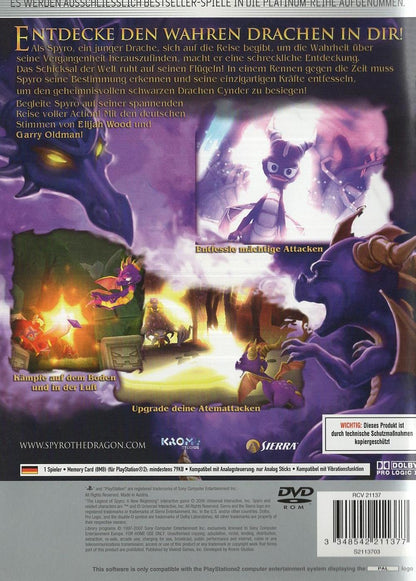 The Legend of Spyro: A New Beginning - PlayStation 2 Rückseite