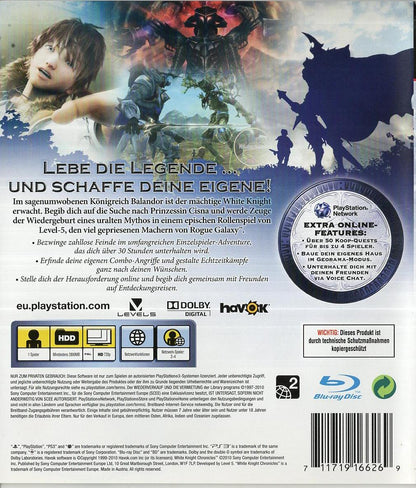 White Knight Chronicles - PlayStation 3 Rückseite