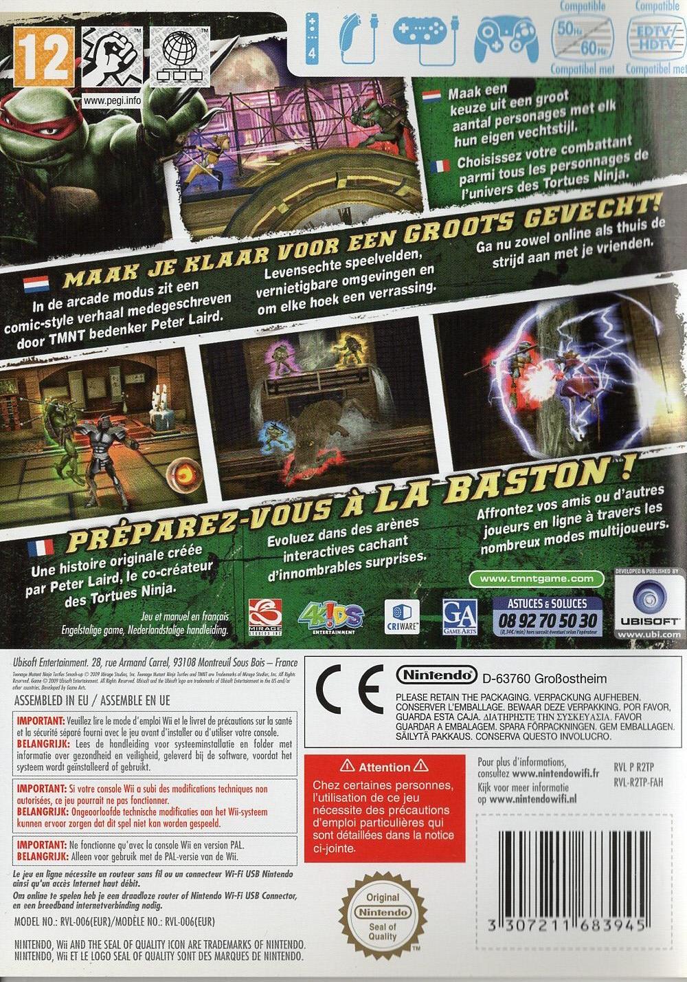 Teenage Mutant Ninja Turtles: Smash-Up - Nintendo Wii Rückseite