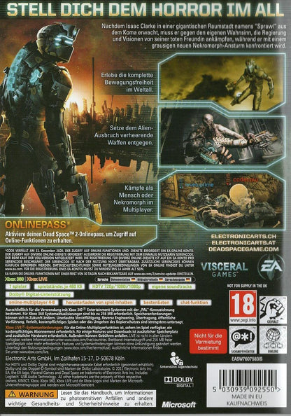 Dead Space 2 - Xbox 360 Rückseite