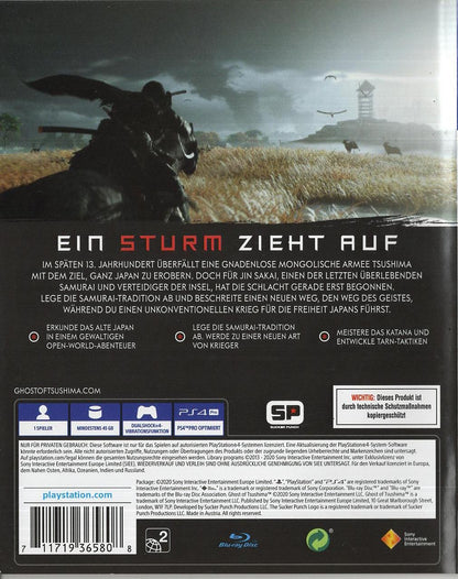 Ghost of Tsushima - PlayStation 4 Rückseite