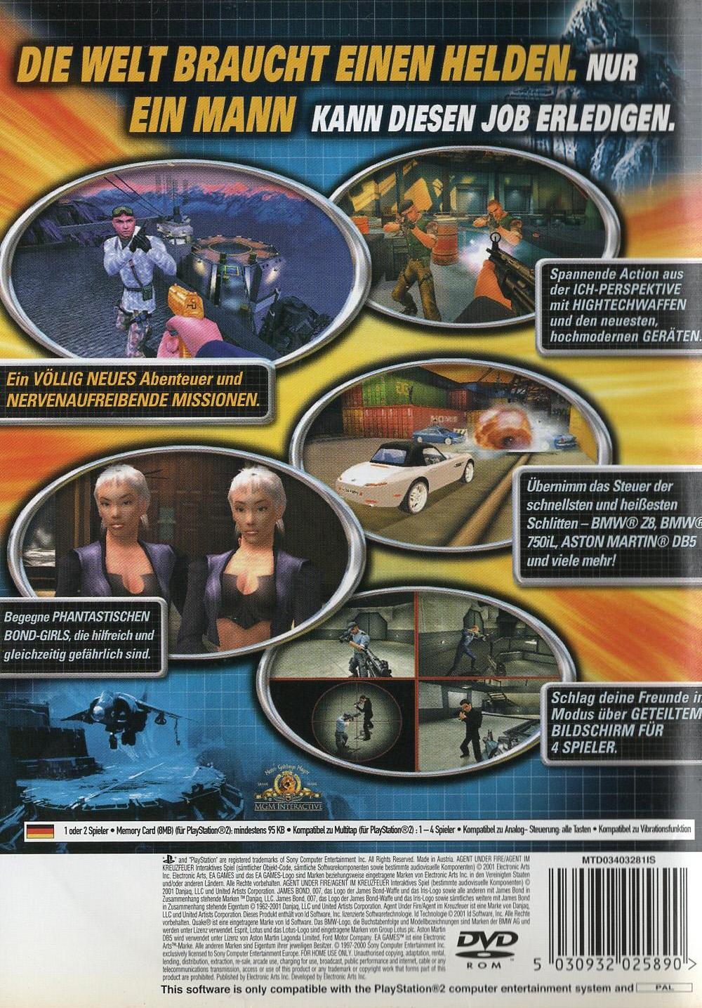 James Bond 007: Agent im Kreuzfeuer - PlayStation 2 Rückseite