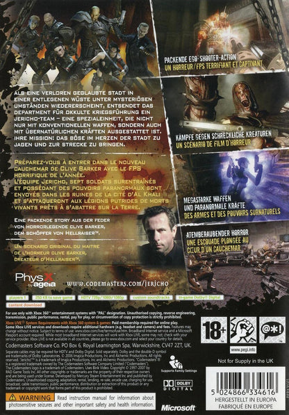 Clive Barker's Jericho - Xbox 360 Rückseite