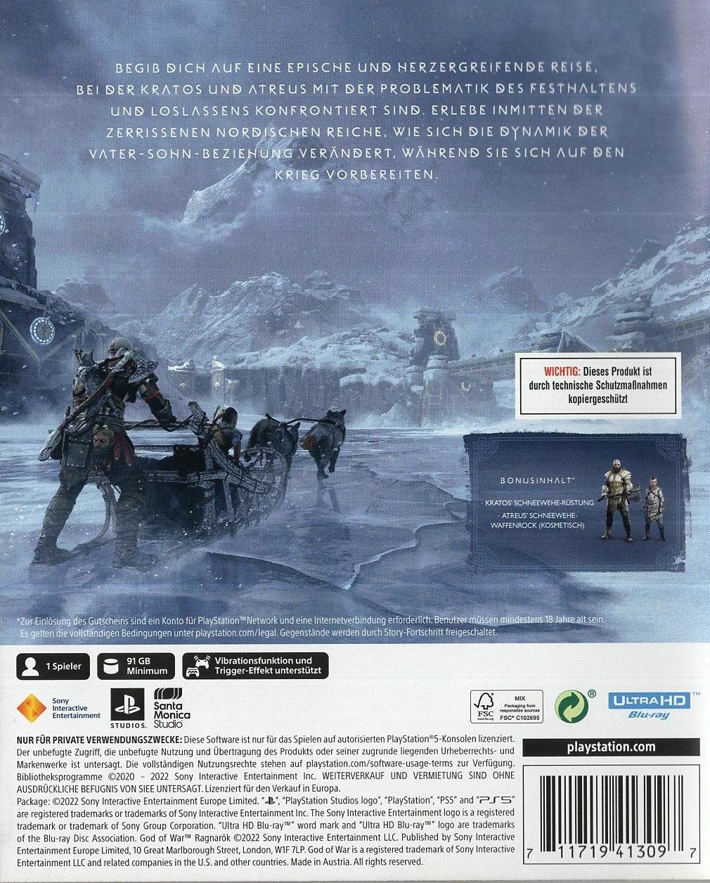 God of War Ragnarök - PlayStation 5 Rückseite
