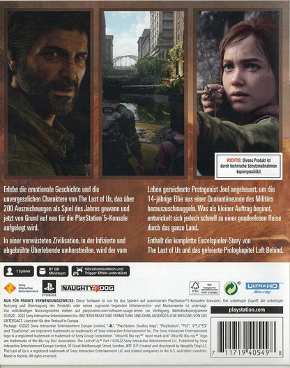 The Last of Us Part I - PlayStation 5 Rückseite