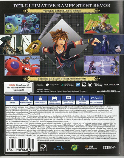 Kingdom Hearts III - PlayStation 4 Rückseite