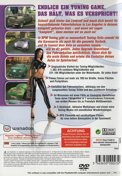 RPM Tuning - PlayStation 2 Rückseite
