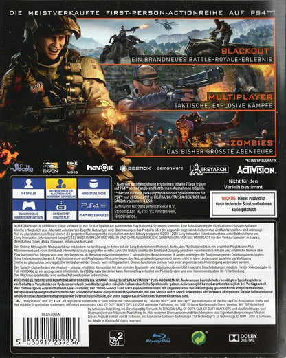Call of Duty: Black Ops 4 - PlayStation 4 Rückseite