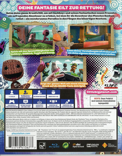 LittleBigPlanet 3 - PlayStation 4 Rückseite