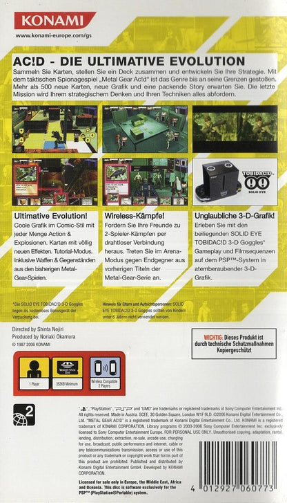 Metal Gear Acid 2 - PlayStation Portable Rückseite