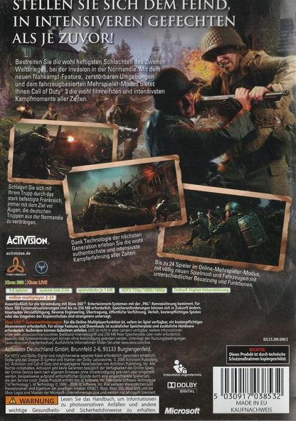 Call of Duty 3 - Xbox 360 Rückseite