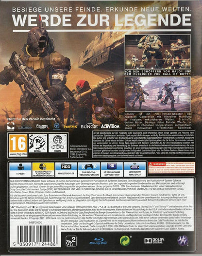 Destiny - PlayStation 4 Rückseite
