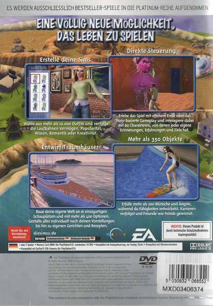 Die Sims 2 - PlayStation 2 Rückseite