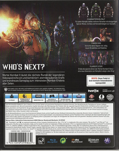 Mortal Kombat X - PlayStation 4 Rückseite