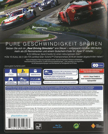 Gran Turismo Sport - PlayStation 4 Rückseite