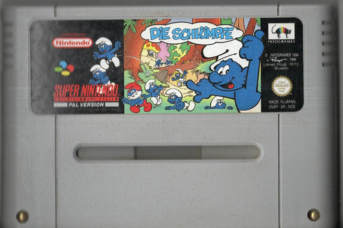 Die Schlümpfe - Super Nintendo - Modul Vorderseite
