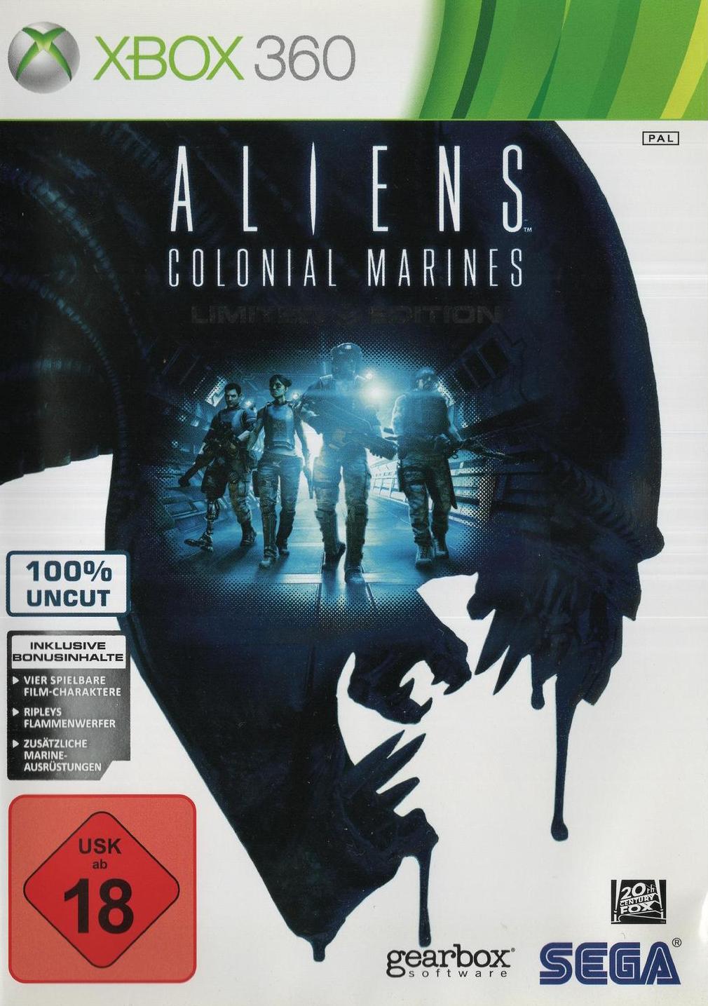 Aliens: Colonial Marines - Xbox 360 Vorderseite