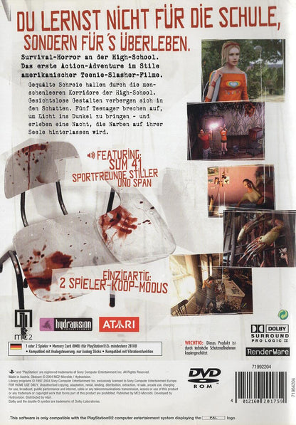 Obscure - PlayStation 2 Rückseite