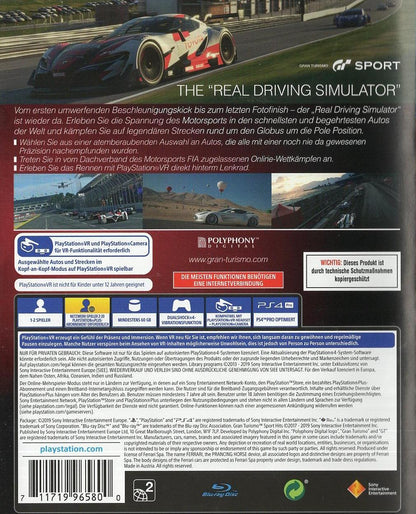 Gran Turismo Sport - PlayStation 4 Rückseite