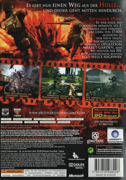 Brothers in Arms: Hell's Highway - Xbox 360 Rückseite