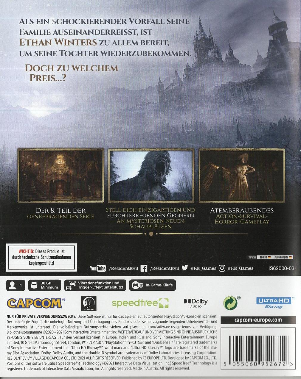 Resident Evil Village - PlayStation 5 Rückseite