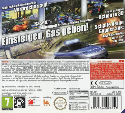 Alarm für Cobra 11 3D - Nintendo 3DS Rückseite
