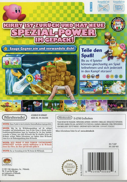Kirby's Adventure Wii - Nintendo Wii Rückseite