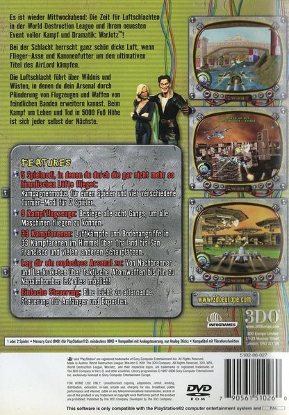 World Destruction League: WarJetz - PlayStation 2 Rückseite