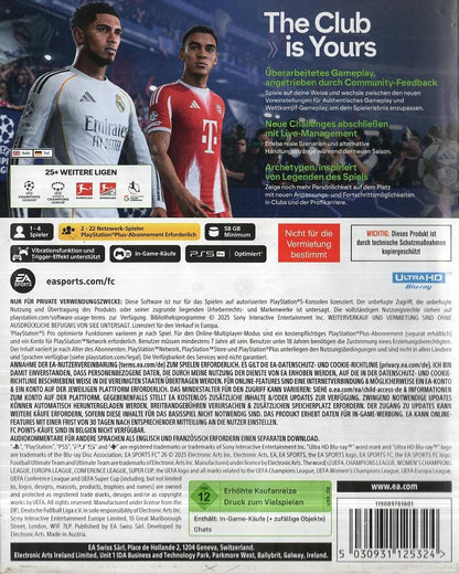 EA Sports FC 26 - PlayStation 5 Rückseite