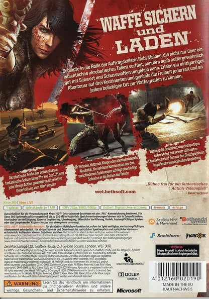 Wet - Xbox 360 Rückseite