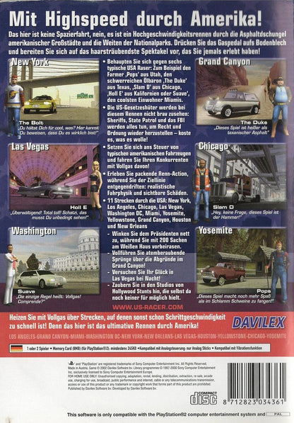 USA Raser - PlayStation 2 Rückseite