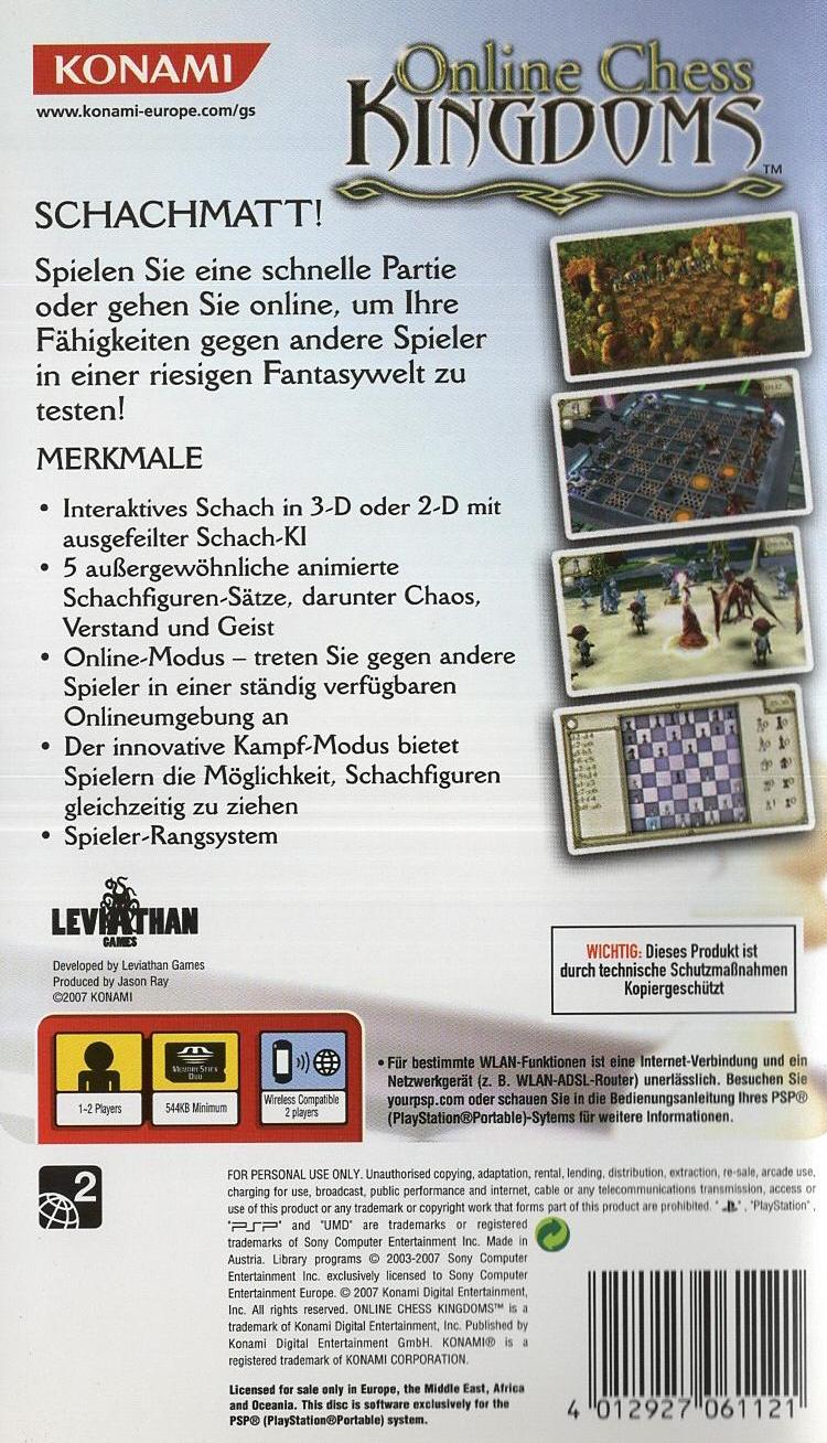 Online Chess Kingdoms - PlayStation Portable Rückseite