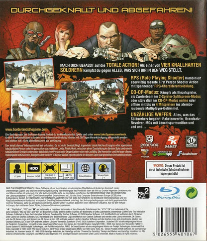 Borderlands - PlayStation 3 Rückseite