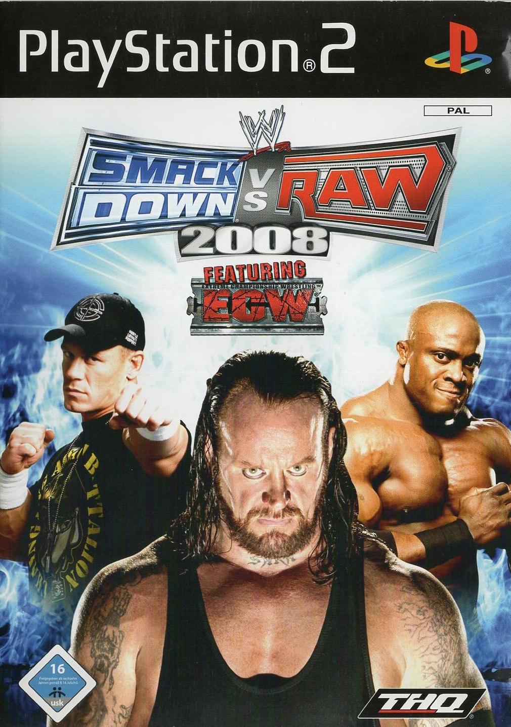 SmackDown vs. Raw 2008 - PlayStation 2 Vorderseite