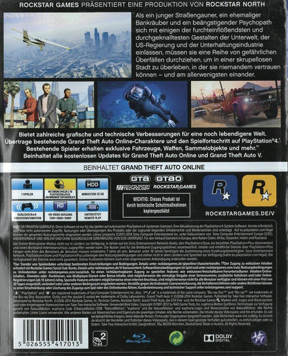 Grand Theft Auto V - PlayStation 4 Rückseite