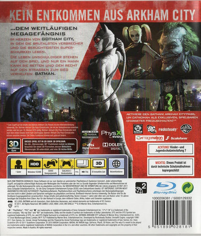 Batman: Arkham City - PlayStation 3 Rückseite