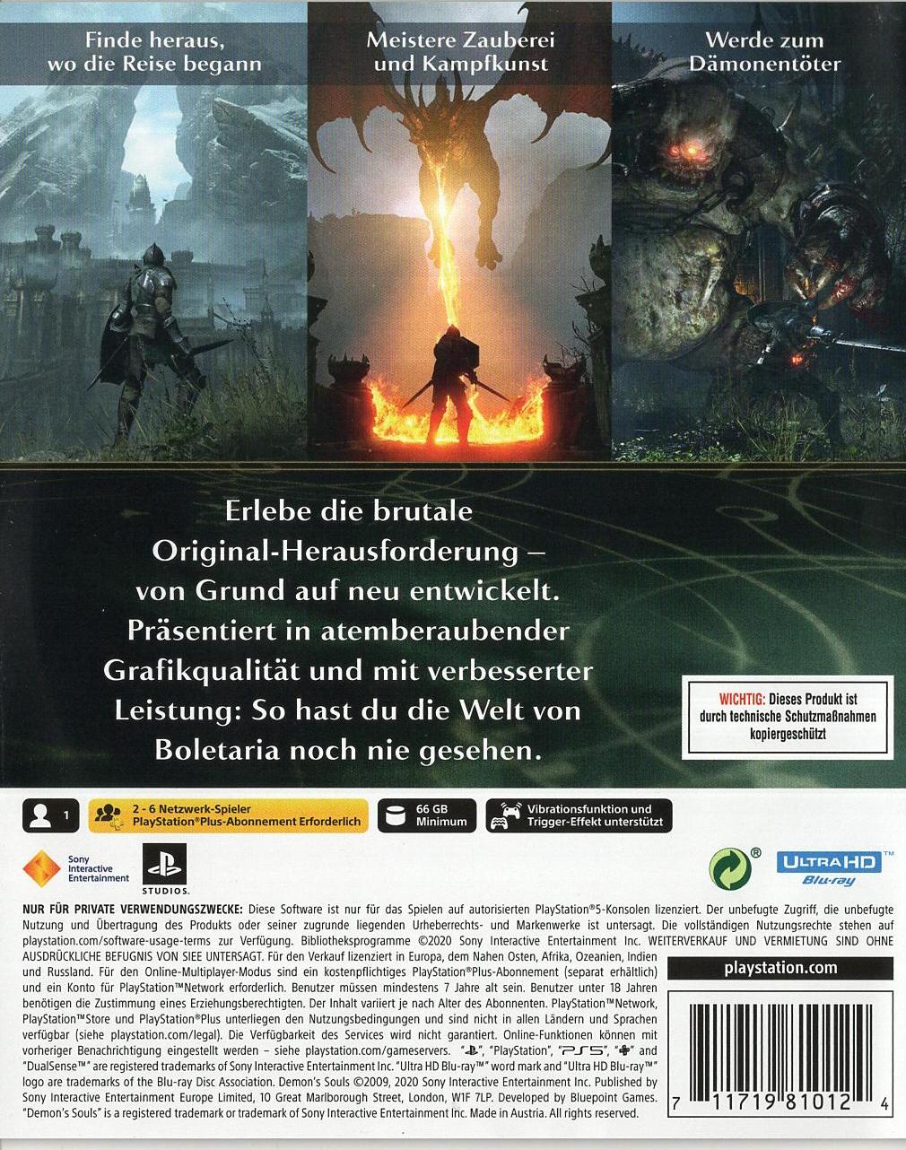 Demon's Souls - PlayStation 5 Rückseite