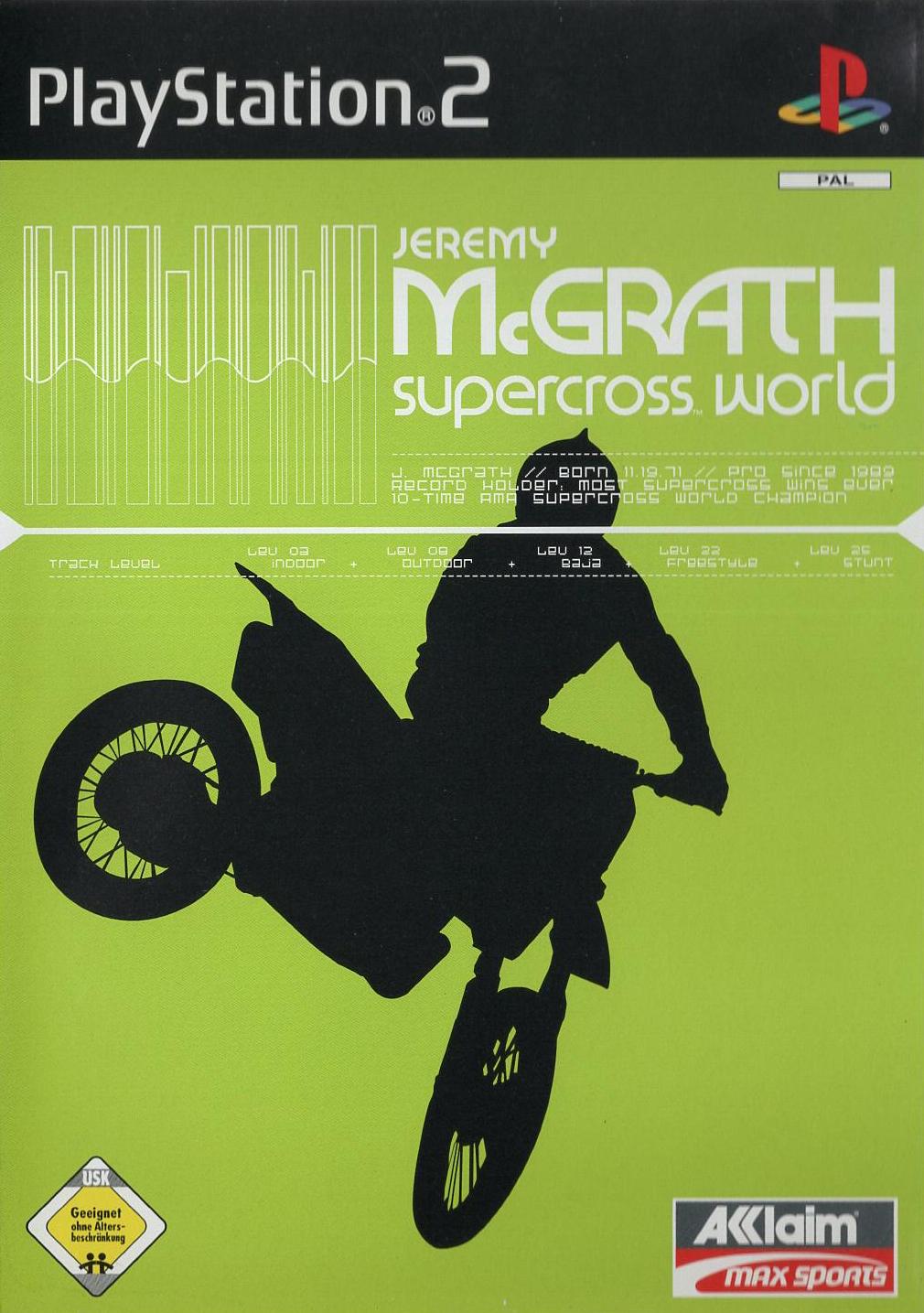 Jeremy McGrath Supercross World - PlayStation 2 Vorderseite